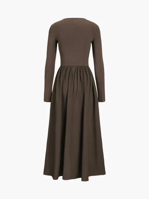 COMMENSE Black Dresses|Casual Dresses^Leisure Pockets Long Sleeve Long Dress Black