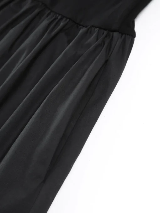 COMMENSE Black Dresses|Casual Dresses^Leisure Pockets Long Sleeve Long Dress Black