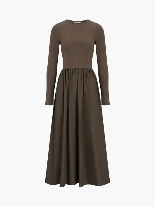 COMMENSE Black Dresses|Casual Dresses^Leisure Pockets Long Sleeve Long Dress Black