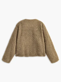 COMMENSE Outerwear|Jackets^Leisure Zipper Fleece Jacket Brown