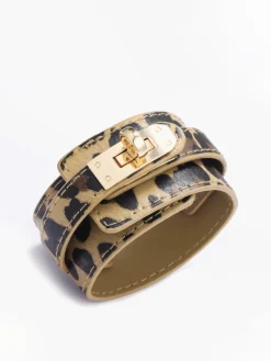 COMMENSE Rings & Bracelets|Accessories^Leopard Print Leather Bracelet LightBrown