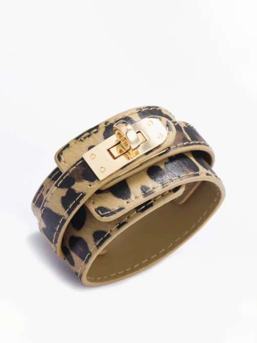 COMMENSE Rings & Bracelets|Accessories^Leopard Print Leather Bracelet LightBrown