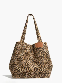 COMMENSE Bags|Accessories^Leopard Printed Large Capacity Hobo Bag Brown