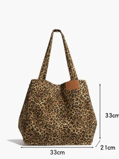 COMMENSE Bags|Accessories^Leopard Printed Large Capacity Hobo Bag Brown