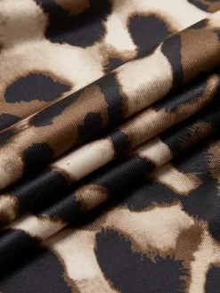 COMMENSE Casual Dresses|Short Dresses^Leopard Printed Open Back Tie Dress Khaki