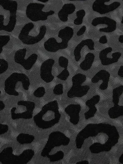 COMMENSE T-shirts|Tops^Leopard Printed Sheer T-Shirt Black