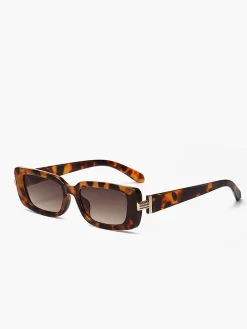 COMMENSE Sunglasses|Accessories^Leopard Printed Square Sunglasses Brown