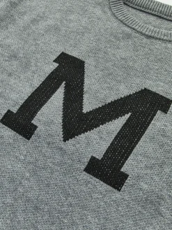 COMMENSE Sweater Tops|Sweaters & Cardigans^Letter Printed Loose Sweater Grey
