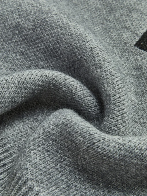 COMMENSE Sweater Tops|Sweaters & Cardigans^Letter Printed Loose Sweater Grey