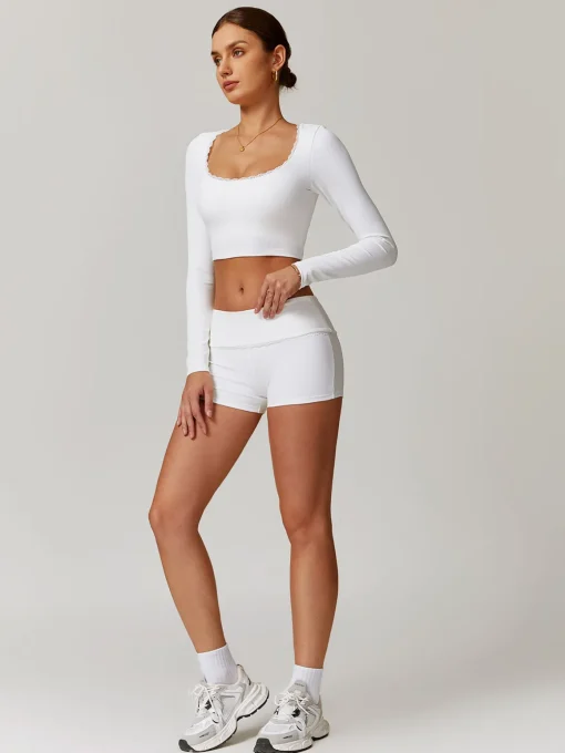COMMENSE Activewear^Lettuce Trim Jeresy Active Bottom White