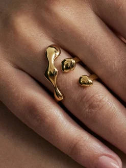 COMMENSE Rings & Bracelets|Accessories^Liquid Lava Adjustable Open Ring Golden