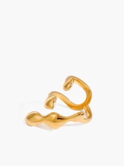 COMMENSE Rings & Bracelets|Accessories^Liquid Lava Adjustable Open Ring Golden
