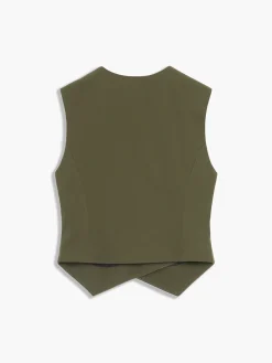 COMMENSE Vests|Tank Tops & Camis^Made For You Asymmetric Buttoned Vest ArmyGreen