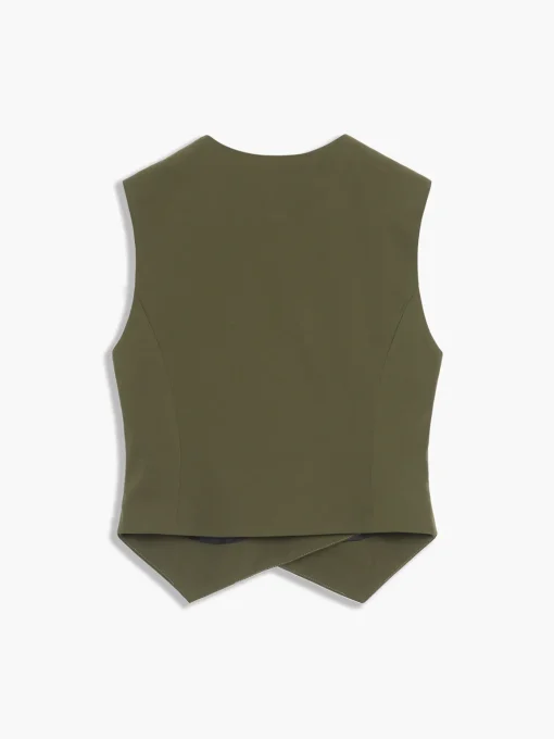 COMMENSE Vests|Tank Tops & Camis^Made For You Asymmetric Buttoned Vest ArmyGreen