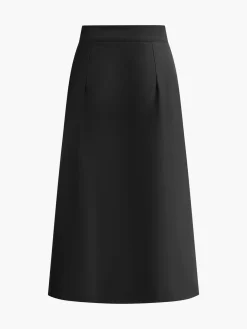 COMMENSE Skirts|Bottoms^Metal Button Midi Skirt Black