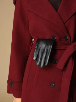 COMMENSE Accessories^Metal Detail Sheepskin Fleecing Gloves Black