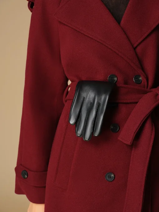 COMMENSE Accessories^Metal Detail Sheepskin Fleecing Gloves Black