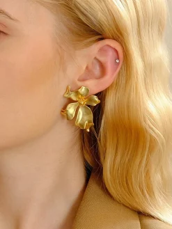 COMMENSE Earrings|Accessories^Metal Flower Earrings Gold