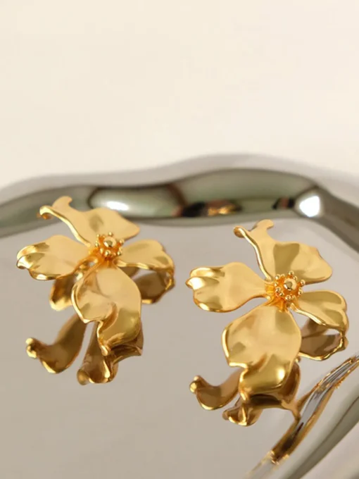 COMMENSE Earrings|Accessories^Metal Flower Earrings Gold
