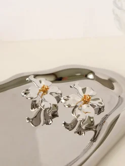 COMMENSE Earrings|Accessories^Metal Flower Earrings Gold