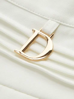 COMMENSE Skirts|Bottoms^Metal Letter Pleated Mini Skirt White