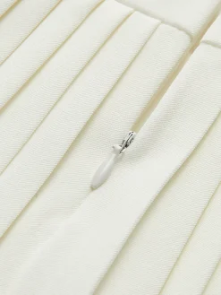 COMMENSE Skirts|Bottoms^Metal Letter Pleated Mini Skirt White
