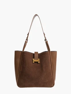 COMMENSE Accessories^Metal-Detail Panel Tote Bag Brown