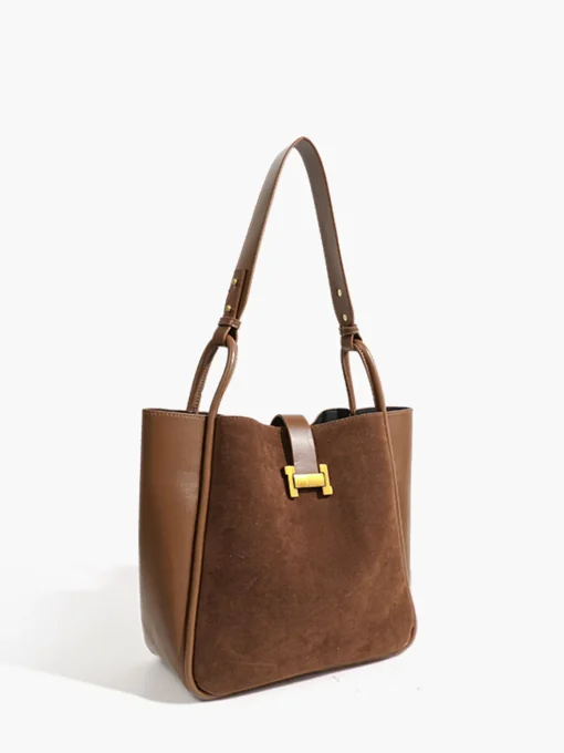 COMMENSE Accessories^Metal-Detail Panel Tote Bag Brown