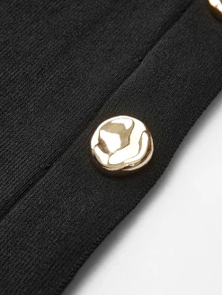 COMMENSE Vests|Knitwear^Metal-Detail Plain Sweater Vest Black