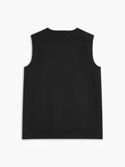 COMMENSE Vests|Knitwear^Metal-Detail Plain Sweater Vest Black
