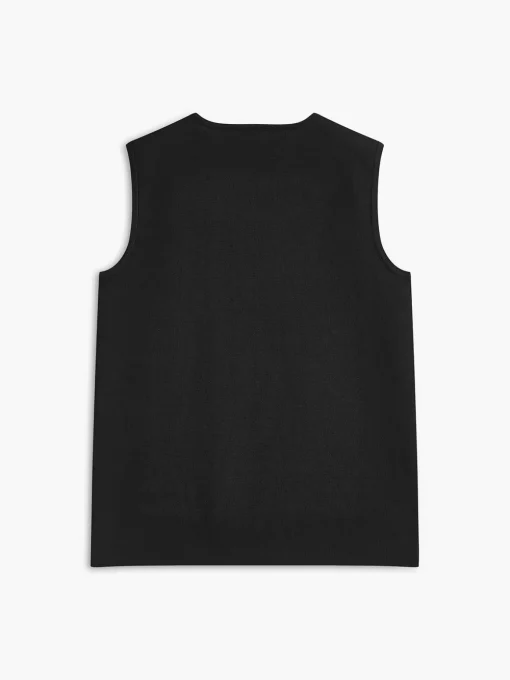 COMMENSE Vests|Knitwear^Metal-Detail Plain Sweater Vest Black