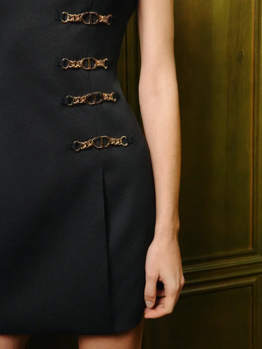 COMMENSE Dresses^Metal-Detail Zipper Tank Dress Black
