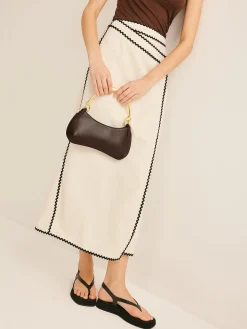 COMMENSE Bags|Accessories^Metal-Handle Zipper Armpit Bag Brown