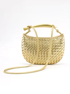 COMMENSE Bags|Accessories^Metallic Woven Bag Gold