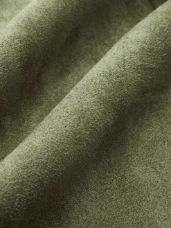 COMMENSE Bottoms^Mid-Waist Suede Pleated Hip-Covering Skirt ArmyGreen