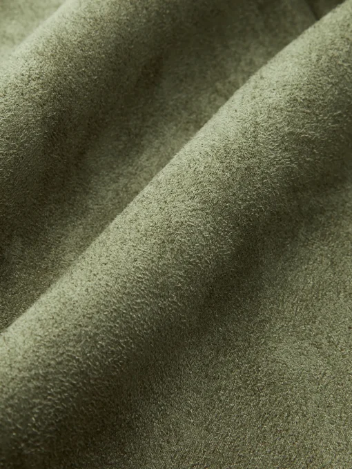 COMMENSE Bottoms^Mid-Waist Suede Pleated Hip-Covering Skirt ArmyGreen