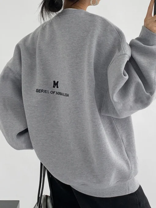 COMMENSE Sweatshirts & Hoodies|Tops^Minimalism Oversized Sweatshirt Grey