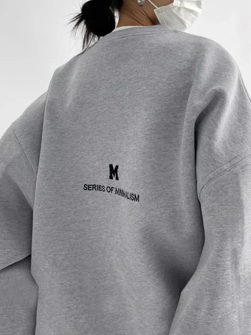 COMMENSE Sweatshirts & Hoodies|Tops^Minimalism Oversized Sweatshirt Grey