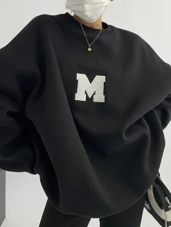 COMMENSE Sweatshirts & Hoodies|Tops^Minimalism Oversized Sweatshirt Grey