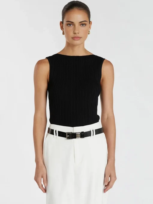 COMMENSE Sweater Vests|Sweaters & Cardigans^Minimalism Solid Sweater Vest Black