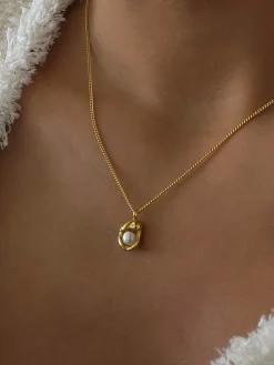 COMMENSE Necklaces|Accessories^Minimalist Baroque Pearl Pendant Necklace Gold