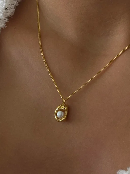 COMMENSE Necklaces|Accessories^Minimalist Baroque Pearl Pendant Necklace Gold