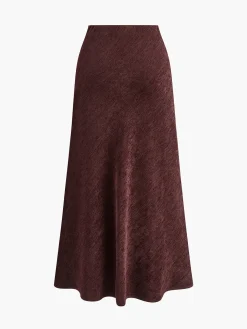COMMENSE Skirts|Bottoms^Minimalist Corduroy Draped Skirt Burgundy