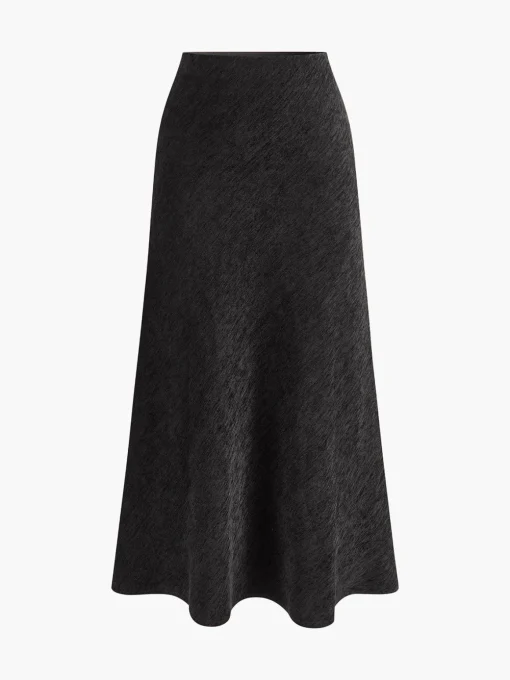 COMMENSE Skirts|Bottoms^Minimalist Corduroy Draped Skirt Burgundy