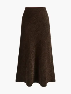 COMMENSE Skirts|Bottoms^Minimalist Corduroy Draped Skirt Burgundy