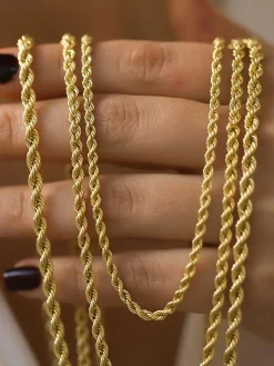 COMMENSE Necklaces|Accessories^Minimalist en Twisted Necklace Gold