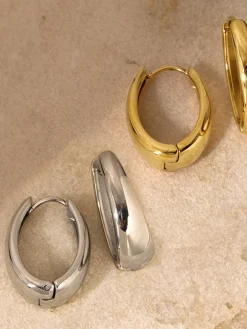 COMMENSE Earrings|Accessories^Minimalist Huggie Hoop Earrings Golden