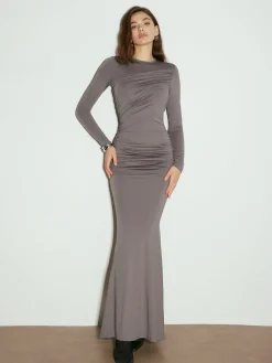 COMMENSE Casual Dresses|Cocktail & Party Dresses^Minimalist Pleated Hip-Covering Dress Grey