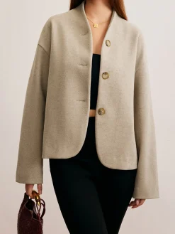 COMMENSE Cardigans|Outerwear^Minimalist Regular Fit Button Cardigan Khaki