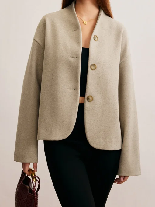 COMMENSE Cardigans|Outerwear^Minimalist Regular Fit Button Cardigan Khaki